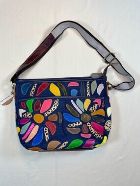 Colorful Leather Messenger Crossbody bag w/Adjustable Strap